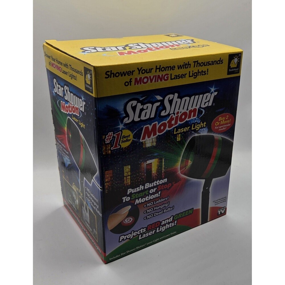 Bulbhead Star Shower Motion Laser Lights Projector Christmas - NEW IN BOX!